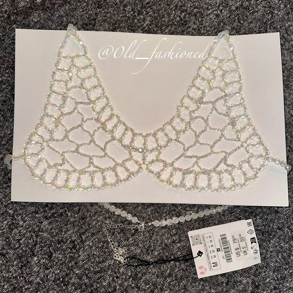 ZARA Beaded Triangle Bralette - Picture 6 of 10